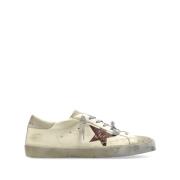 Bruine Ster Kalfsleren Sneakers Golden Goose , White , Heren