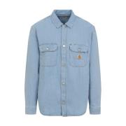 Blauwe Harvey Shirt Carhartt Wip , Blue , Heren