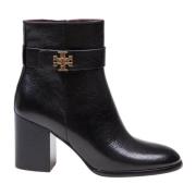 Zwarte Leren Enkellaarzen met Gesp Tory Burch , Black , Dames