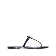 Zwarte Sandalen met Goudkleurige Details Tory Burch , Black , Dames