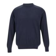 Blauwe Crew Neck Sweater met Contrasterende Inzetstukken Paul & Shark ...