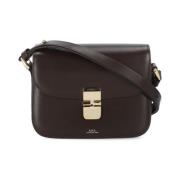 Bruin Leren Dames Schoudertas A.p.c. , Brown , Dames