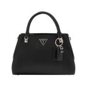 Elegante zwarte handtas met gouden details Guess , Black , Dames