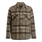 Beige Check Overshirt Buitenkleding Oscar Jacobson , Beige , Heren