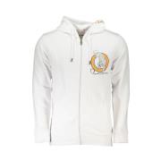 Witte Katoenen Hoodie met Rits Cavalli Class , White , Heren