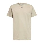 Beige T-shirts en Polos met Stitch Logo Off White , Beige , Heren