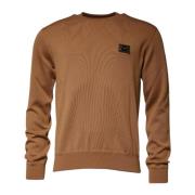 Bruine Cashmere Logotrui Dolce & Gabbana , Brown , Heren