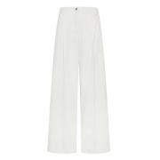 Sculpturale Wide Leg Denim Broek Momoni , White , Dames