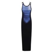 Geribbelde lange jurk met overall clip Jean Paul Gaultier , Multicolor...