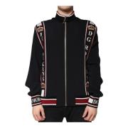 Multicolor Logo Print Rits Sweater Dolce & Gabbana , Black , Heren