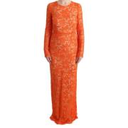 Oranje Elegant Jurk met Lange Mouwen Dolce & Gabbana , Orange , Dames