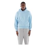 Boxy Hoodie in Double Layer Stijl Garment Workshop , Blue , Heren