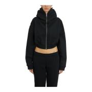 Cropped Zip Hoodie Entire Studios , Black , Dames