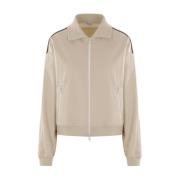 Beige Katoenen Trui met Monile Borduursel Brunello Cucinelli , Beige ,...