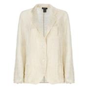 Gouden Linnen Blazer met Lurex Details Avant Toi , Yellow , Dames