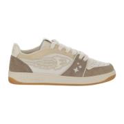 Rode Leren Rocket Sneakers Enterprise Japan , Beige , Heren