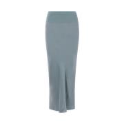 Blauwe satijnen midi-rok Rick Owens , Blue , Dames