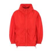 Rode Windbreaker Jas Elastische Zoom Simone Rocha , Red , Dames