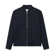 Herringbone Bomber Jacket Les Deux , Blue , Heren