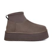 Grijze Mini Dipper Warme Enkellaarzen UGG , Gray , Dames