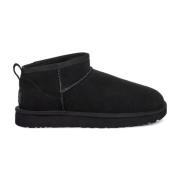 Zwarte Mini Warme Enkellaarzen UGG , Black , Dames