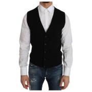 Italiaanse Elegantie Katoen Zwart Formeel Vest Dolce & Gabbana , Black...