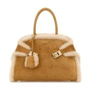 Suede Hug Handtas Salvatore Ferragamo , Brown , Dames