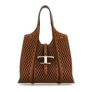 Karamel leren mini tijdloze handtas Tod's , Brown , Dames