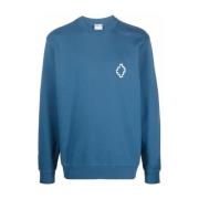 Logo Print Crew Neck Sweatshirt Mannen Marcelo Burlon , Blue , Heren