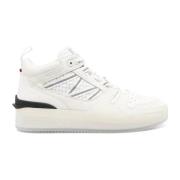 Leren sneakers met geperforeerd detail Moncler , White , Dames