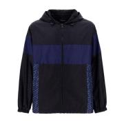 Windbreaker Jas met Logo Detail Versace , Blue , Heren