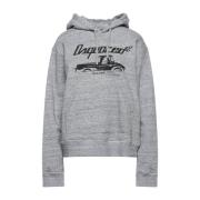 Hoodie met truck motief Dsquared2 , Gray , Dames