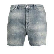 Vernietigde Denim Californië Shorts Saint Laurent , Blue , Heren