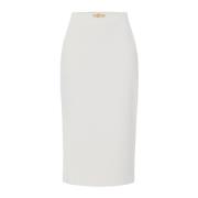 Lichte dubbele crêpe rok met juweeldetail Elisabetta Franchi , Gray , ...