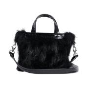 Faux Fur Crossbody Mini Tas Stutterheim , Black , Dames