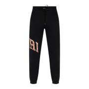 Bandana Sweatpants met Ribbed Trims Amiri , Black , Heren