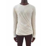 Double Long Sleeve T-shirt Natural Ecru Rick Owens , Beige , Heren