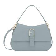 Leren handtas in wolkkleur met Arco-gesp Furla , Gray , Dames