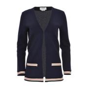 Katoenen vest met geribbelde afwerking Thom Browne , Blue , Dames