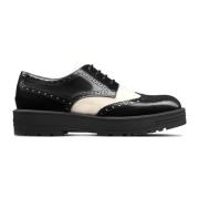 Leren Derbies met Geperforeerd Detail Dior , Black , Dames