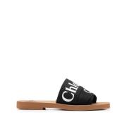 Houten Sandaal Chloé , Black , Dames