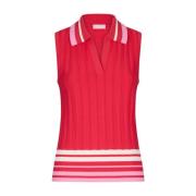 Rode Gestreepte Gebreide Top Athleisure Stijl Liu Jo , Red , Dames