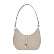 Vanilla Leren Schoudertas met Rits Furla , Beige , Dames