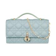 Tweekleurige leren schoudertas Dior , Blue , Dames