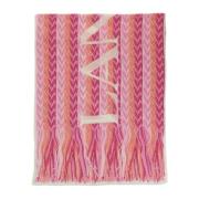 Chevron Logo Patroon Sjaal Lanvin , Pink , Dames