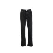 Slim Denim Jeans met Front Button Ambush , Black , Heren