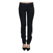 Elegant Low Waist Skinny Trousers Just Cavalli , Black , Dames