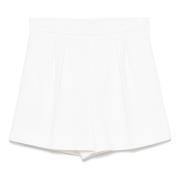 Witte wollen canvas shorts met plooien Max Mara , White , Dames