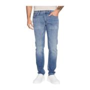 Slim Fit Denim Jeans met Patched Logo Pepe Jeans , Blue , Heren