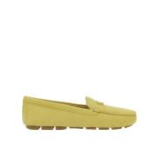 Leren Logo Loafers Vrouwen Italië Prada , Yellow , Dames